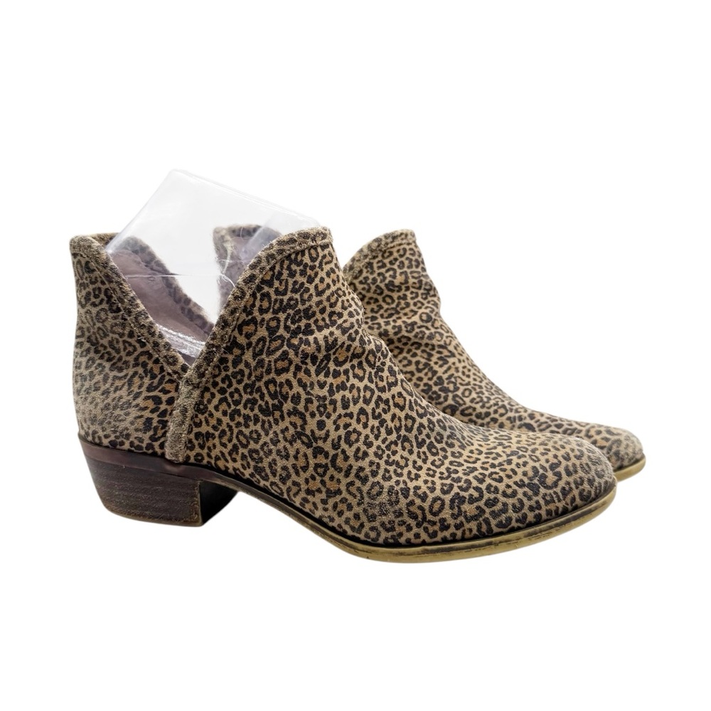 Lucky Brand Baley Cheetah Print Suede Ankle Booties Women’s Size 7.5‎